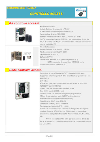 kit e unit&agrave; controllo accessi