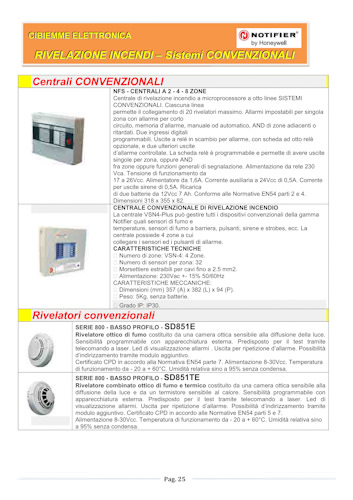 rivelazione incendi - sistemi convenzionali